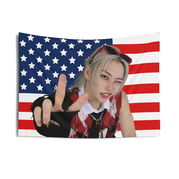 Skz Felix Cool American Flag, Stray Kids Concert Banner, SKZ Kpop