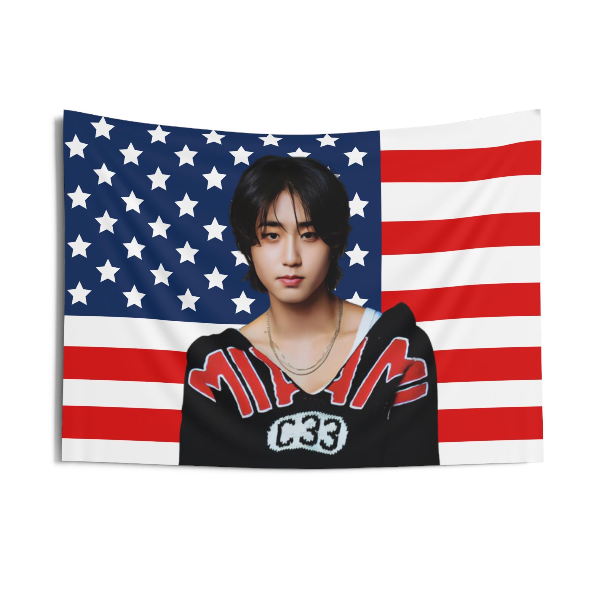 Skz Han Cute American Flag, Stray Kids Concert Banner, SKZ Kpop