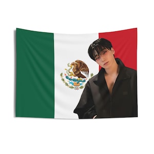Ateez San Visuals Mexikanische Flagge, Ateez Konzertbanner, Ateez Kpop Flagge, Ateez Goldene Stunde, In Ihrer Fantasie, Ateez Welttournee