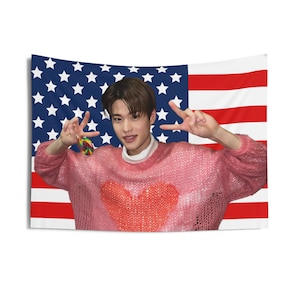 Riize Sohee Pink Sweater Photo Banner, Sohee American Tapestry, Sohee Merch Decor, Love 119, 119 Riize