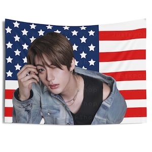 Riize Anton Wink American Flag, Riize Anton American Tapestry, Riize Anton Merch Decor, Love 119, RIIZE BoomBoomBass, Rise and Realize