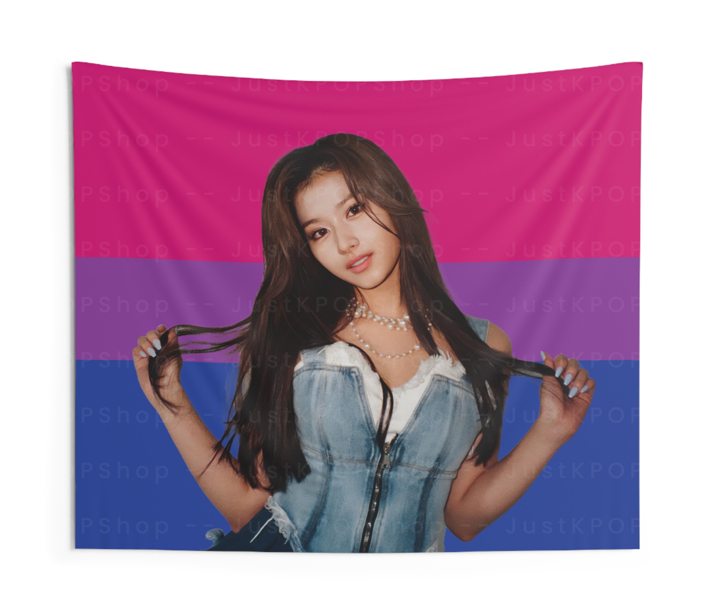 Twice Sana Beautiful Smile Bisexual Flag, Sana Bisexual