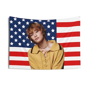 Skz In Cute American Flag, Stray Kids Concert Banner, SKZ Kpop Banner, Stray Kids Ate, SKZ Mountains, Stray Kids Giant