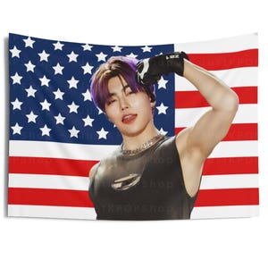 ZB1 Gunwook Tanktop American Flag, Zerobaseone Gunwook American Tapestry, Zerobaseone Good So Bad, Zerobaseone Tour 2024
