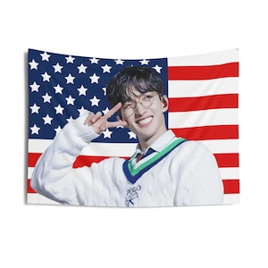 Seventeen DK Cute Smile American Flag, Seventeen Kpop Flag, Seventeen follow again, Seventeen Spill the Feels, Seventeen World tour