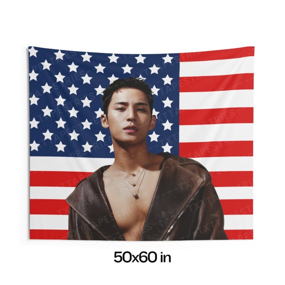Mingyu Photoshoot American Flag, Seventeen Kpop Flag, Seventeen
