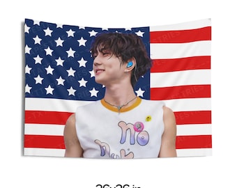 Jungwon Beautiful Smile American Flag, Enha Concert Banner, Enha Kpop Flag, Enha Desire Unleash, Enha World Tour