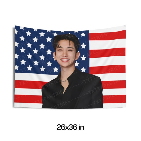 SVT Joshua Beautiful Smile Ameican Flag, Seventeen Kpop Flag
