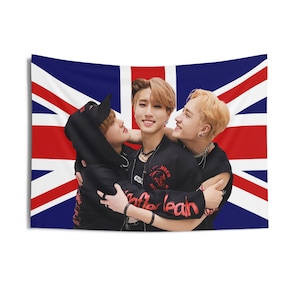 Bang Chan Han Changbin Hug UK Flag, Stray Kids Concert Banner, SKZ Kpop Banner, Stray Kids Ate, Skz DominAte, Stray Kids 2025