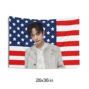 Zerobaseone Jiwoong Handsome Wink Flag Banner, Jiwoong American Tapestry, Zero base one Jiwoong, Zerobaseone Crush, ZB1 Melting point