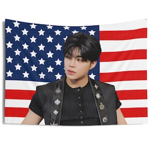 ZB1 Gunwook Feel the Pop American Flag, Zerobaseone Gunwook American Tapestry, Zerobaseone Yura Yura, Zerobaseone Sweat,  ZB1 Feel The Pop