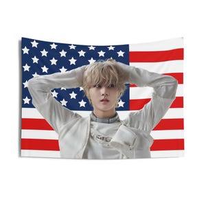 Jungwon Cute Desire Unleash American Flag, Enha Concert Banner, Enha Kpop Flag, Enha No Doubt, Enha World Tour