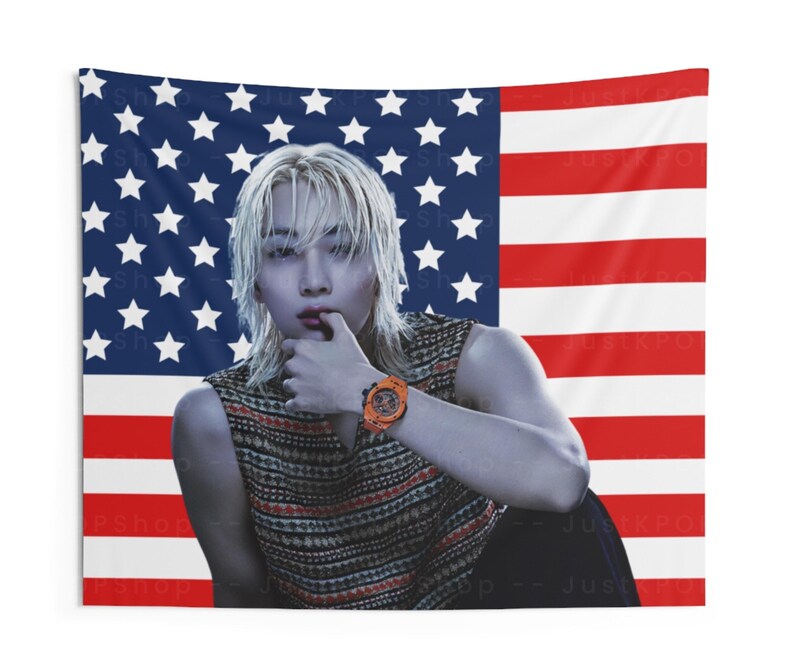 SVT Jeonghan Biceps American Flag, Jeonghan American Tapestry