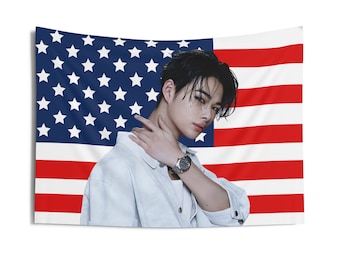 Enha Niki Breathtaking Visuals American Flag, Enha Concert Banner, Enha Kpop Flag, Enha Desire Unleash, Enha World Tour