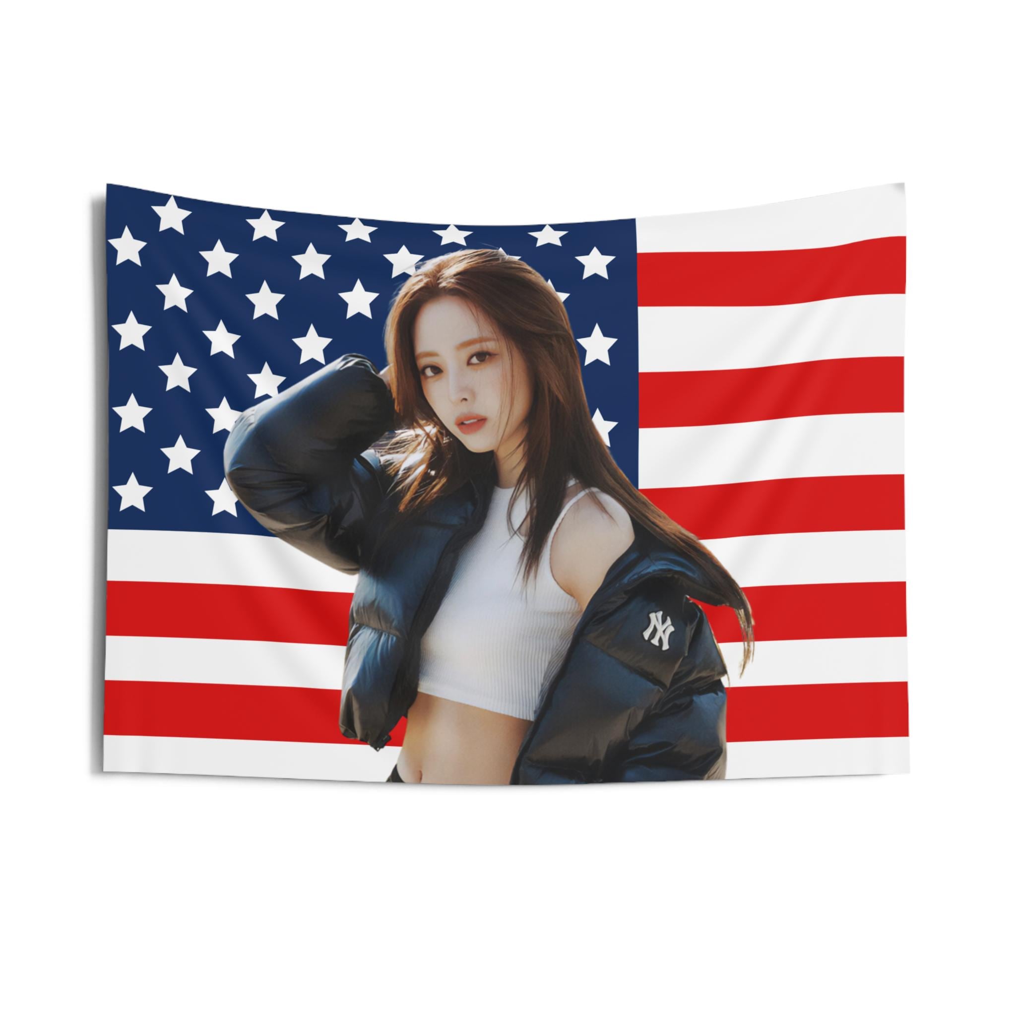 Yuna ITZY フラッグ | K-POP アイドル バナー Itzy Yuna Magazine Photoshoot American Flag, Itzy Concert Banner
