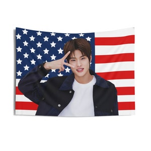 Riize Sohee Peace Sign Photo Flag Banner, Sohee American Tapestry, Sohee Merch Decor, Love 119, 119 Riize