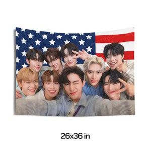 Zerobaseone Groufie Flag Banner, ZB1 Members American Tapestry, Zero base one Members, Zerobaseone Crush, ZB1 Melting point