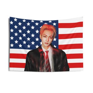 Jungwon Vampire American Flag, Enha Concert Banner, Enha Kpop Flag, Enha No Doubt, Enha World Tour
