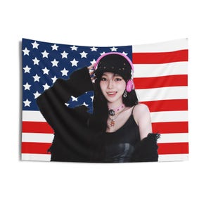 Aespa Karina Cute Smile American Flag, Aespa Concert Banner, Aespa Kpop Flag, Whiplash Universe, Aespa Synk Parallel Line, Aespa Tour 2025
