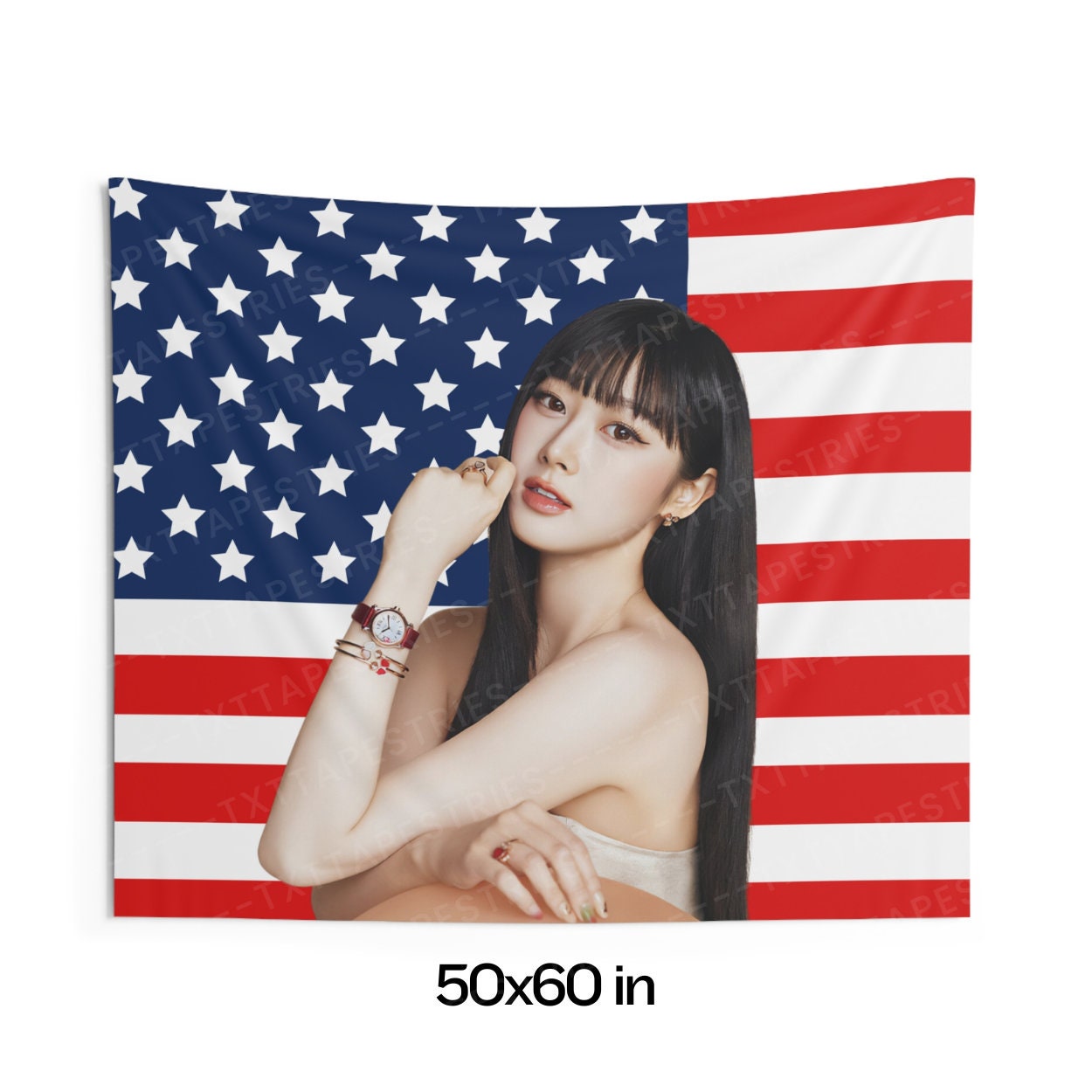 Aespa Giselle Looks Stunning Flag Banner, Giselle American