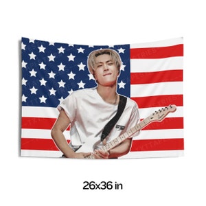 Sunghoon XO American Flag, Enha Concert Banner, Enha Kpop