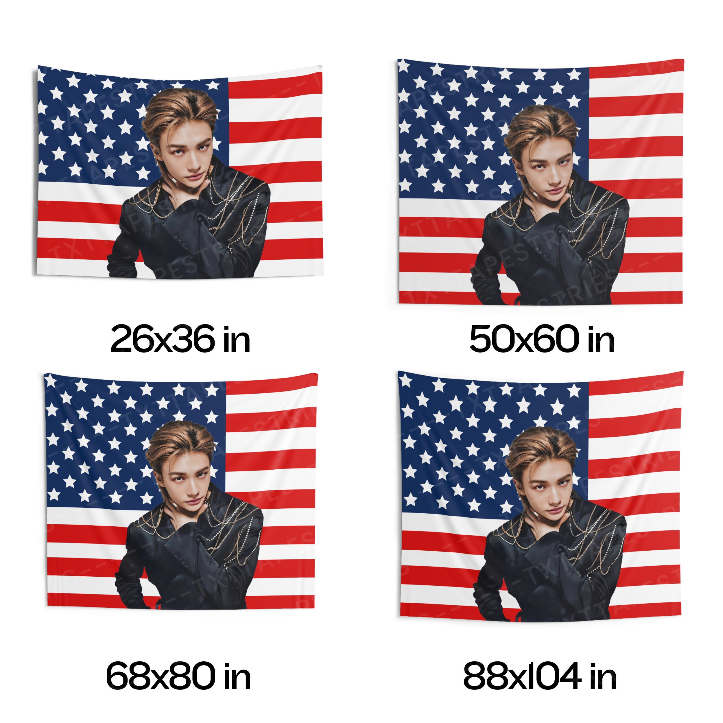 Stray Kids Hyunjin Photoshoot American Flag, Hyunjin American