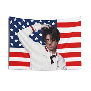 Seventeen Seung Cheol Magazine Photoshoot Flag Banner, SCoups American Tapestry, Seventeen Follow again, Seventeen Nana Tour, SVT