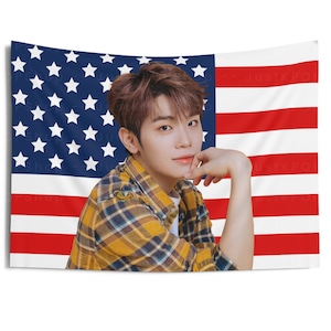 ZB1 Taerae Birthday Photoshoot American Flag, Zerobaseone Taerae American Tapestry, Zerobaseone Yura Yura, ZB1 Sweat,  ZB1 Feel The Pop