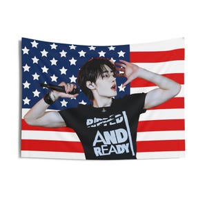 Sunghoon Biceps American Flag, Enha Concert Banner, Enha Kpop Flag, Enha No Doubt, Enha World Tour