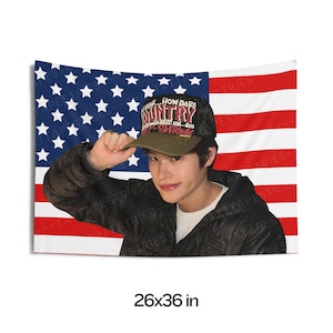 Riize Sohee in Black Jacket Photo Banner, Sohee American Tapestry, Sohee Merch Decor, Love 119, 119 Riize