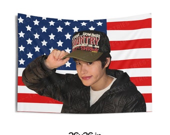 Riize Sohee in Black Jacket Photo Banner, Sohee American Tapestry, Sohee Merch Decor, Love 119, 119 Riize