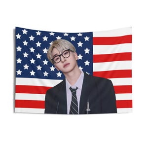 TBZ  Sangyeon in Suit American Flag, The Boyz Concert Banner, The Boyz Kpop Flag,  The Boyz Trigger, The Boyz 100Red, The B Land