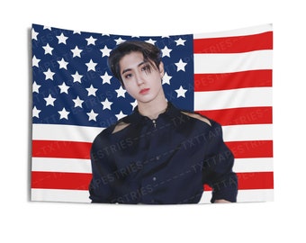 Stray Kids Bandera americana Han, Tapiz americano Han, Decoración Han Merch, Regalo para Han, Ideas de regalos Han Fan