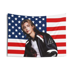 Xdinary Heroes Jooyeon Photoshoot American Flag, Xdinary Heroes Concert Banner, Xdinary Heroes Kpop Flag, XDH World Tour, XDH 2025