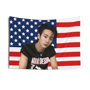 P1Harmony Intak in Black Shirt Photo Flag Banner, Intak American Tapestry, p1harmony Late Night Calls, Killin It P1Harmony, p1harmony 2024