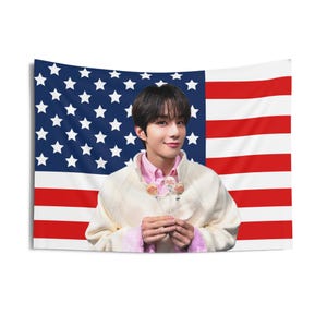 Nct Jungwoo Pretty Face American Flag, Nct Concert Banner, Nct Kpop Flag, Nct 127, Nct Candy Factory, NCT Tour 2025