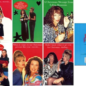 Paquete de 6 tarjetas de felicitación navideñas absolutamente fabulosas de AB Fab 1995 (Patsy Stone y Edina Monsoon)