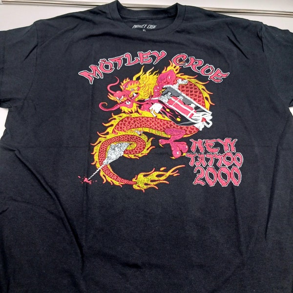 Motley Crue New Tattoo 3XL Tour Shirt Official (Nikki Sixx ,Randy Castillo, Mick Mars, Vince Neil)