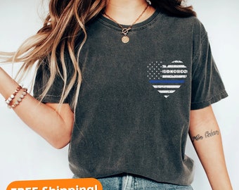 Bluza z kapturem Żona Policjanta, Bluza z kapturem Mama Policjanta, koszulka zastępczyni dziewczyny, koszulka z niebieską linią, koszulka zastępczyni żony, prezent świąteczny dla niej, Blue Line