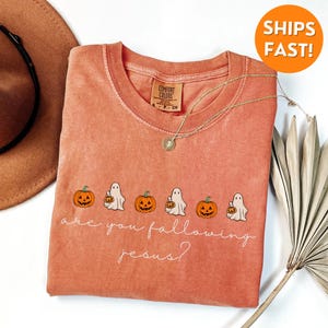 Comfort Colors® Halloween Shirt, christian halloween shirt, fall christian shirt, fall jesus tee, halloween jesus shirt, Bible Verse T Shirt