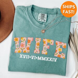Comfort Colors® Wife Shirt, New Wife Shirt, New Wife Gift, Custom Wife Shirt, Custom Mrs. Shirt, Mrs T Shirt, Mrs Shirt, Wife Sweatshirt