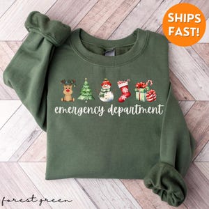 ER Krankenschwester Weihnachten Sweatshirt, Notfallabteilung Weihnachten Sweatshirt, Weihnachten Notfallabteilung Crewneck, Notfall Krankenschwester Geschenk