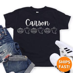 Halloween Name Shirt Kids, Name Halloween Shirt, Kids Name Halloween Shirt, Halloween Name Shirt for Boys, custom name halloween t shirt