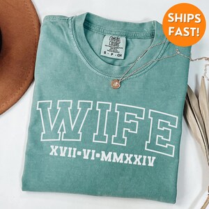 Comfort Colors® Wife Shirt, New Wife Shirt, New Wife Gift, Custom Wife Shirt, Custom Mrs. Shirt, Mrs T Shirt, Mrs Shirt, Wife Sweatshirt