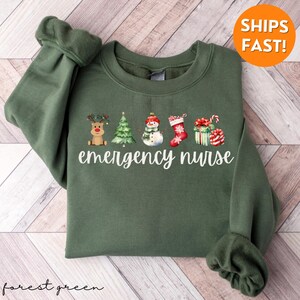 ER Nurse Christmas Sweatshirt, Er Christmas Nurse Sweatshirt, Er Nurse Sweatshirt Christmas, Emergency Nurse Crewneck, Emergency Nurse Gift
