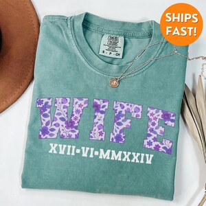 Comfort Colors® Wife Shirt, New Wife Shirt, New Wife Gift, Custom Wife Shirt, Custom Mrs. Shirt, Mrs T Shirt, Mrs Shirt, Wife Sweatshirt