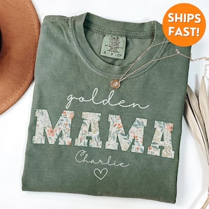 Comfort Colors® Golden Mama TShirt, Golden Mama Shirt, Golden Mama Sweatshirt, Golden Retriever Mom Shirt, Golden Retriever Mom Sweatshirt