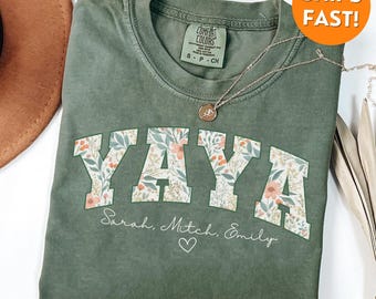 Camisas Yaya Comfort Colors®, Camisa Yaya, Regalo Yaya, Camiseta Yaya, Sudadera Yaya, Regalo de Navidad Yaya, Camisa personalizada para abuela, Día de la Madre