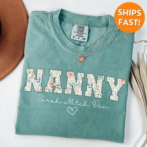 Camiseta Comfort Colors® Nanny, Camisa Nanny, camiseta babá, moletom babá, presente de dia das mães, presente para nova avó, camisa avó, camiseta babá