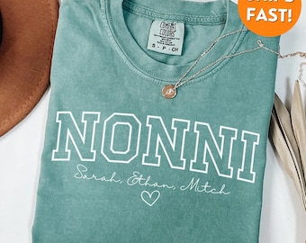 Koszulki Nonni Comfort Colors®, Bluza Nonni, Koszulka Nonni, Prezent Nonni, Prezent urodzinowy Nonni, Prezent na Dzień Matki, Koszulka dla babci, Okrągły dekolt